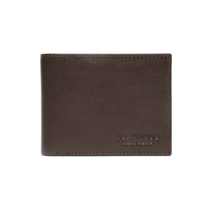 Teakwood Men's Solid Genuine Leather Bi-Fold Wallet | Brown - One Size