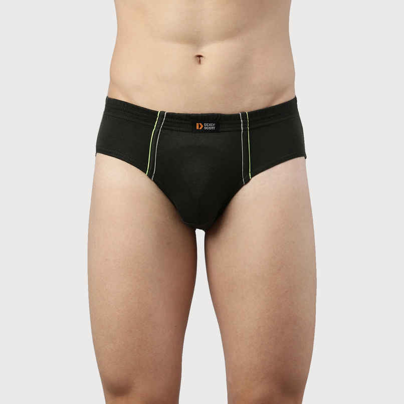 Dixcy Scott Men's Solid 100% Combed Cotton | Outer Elastic Waistband Brief | Multicolour - M