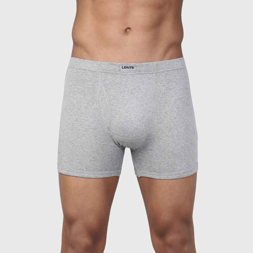 Levi's Innerwear Men's Pure Cotton Long Length Trunk | Grey and Wine - S