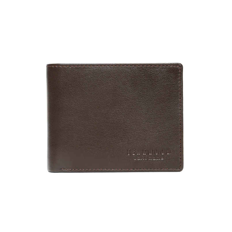 Teakwood Men's Solid Genuine Leather Wallet | Brown - One Size