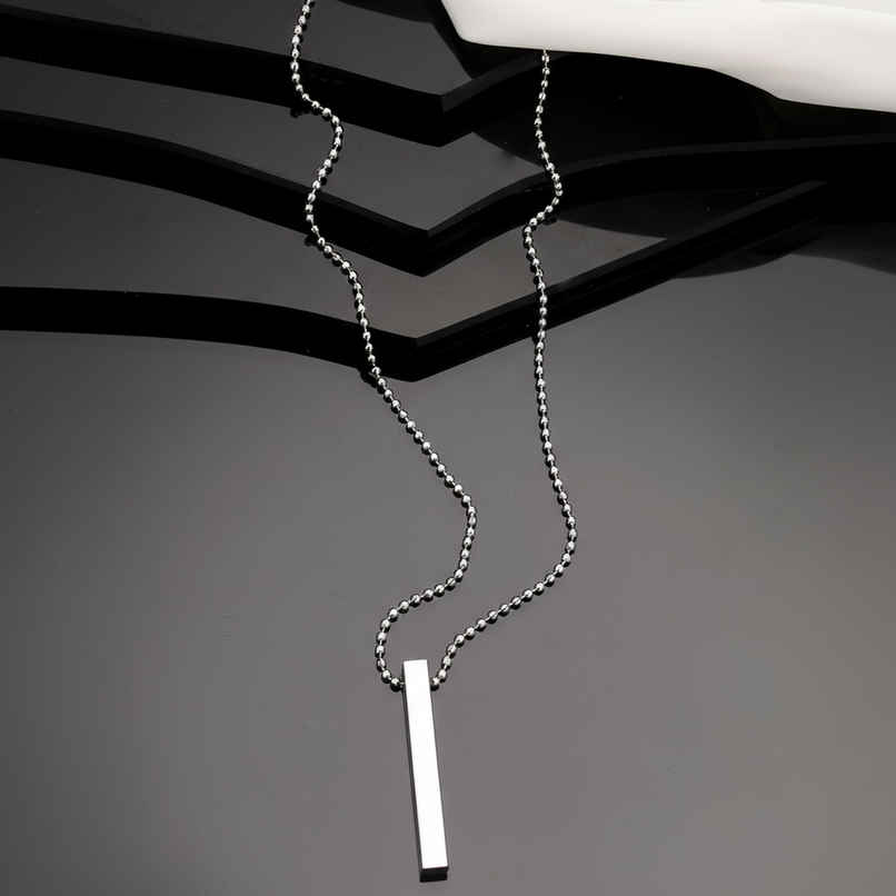 NVR Men's Silver - Toned Stainless Steel Rhodium Plated Chain With Pendant | NVR2112 NVR Men's Silver - Toned Stainless Steel Rhodium Plated Chain With Pendant | NVR2112