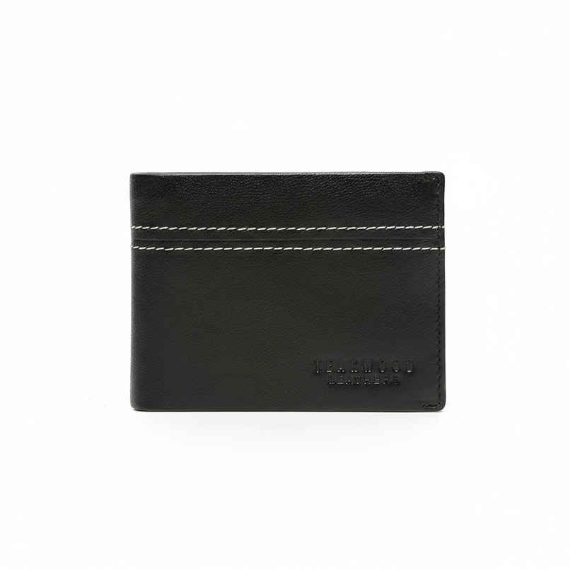 Teakwood Men's Solid Genuine Leather Wallet | Black - One Size Teakwood Men's Solid Genuine Leather Wallet | Black - One Size