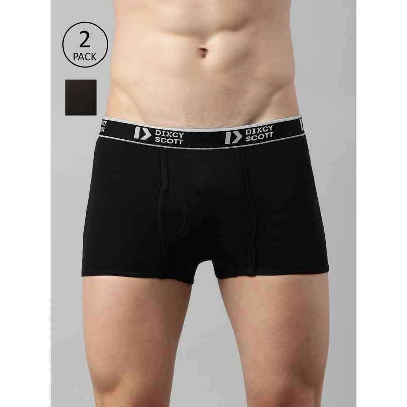 Dixcy Scott Men's Solid 100% Combed Cotton Outer Elastic Waistband Short Trunk | Multicolour - M
