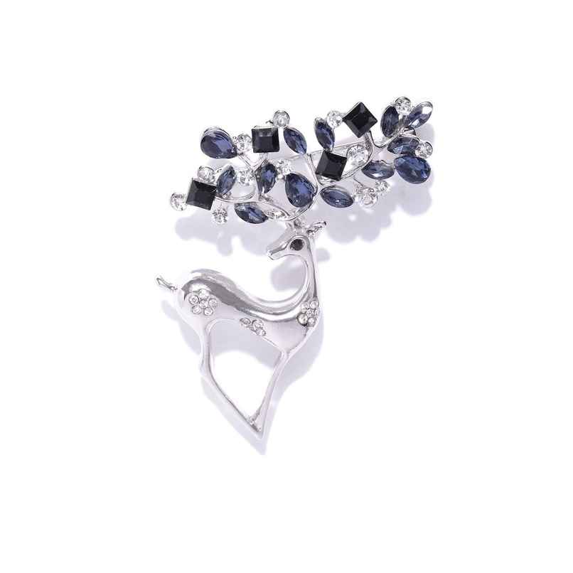 Youbella Crystal Jewellery Silver Plated Brooches For Women (Silver) (Yb - Brooch - 78)