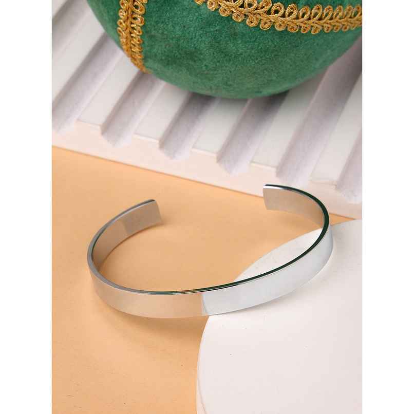 NVR Men's Silver Stainless Steel Cuff Bracelet | NVR2368