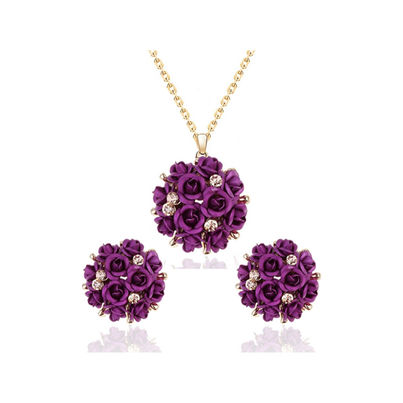 Youbella Jewellery Set With Earrings And Ring For Women And Girls (Purple)(Ybnk - 5731)