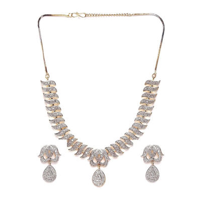 YouBella Latest Traditional Gold Plated and American Diamond Jewellery Set for Women (YBNK - 3082)