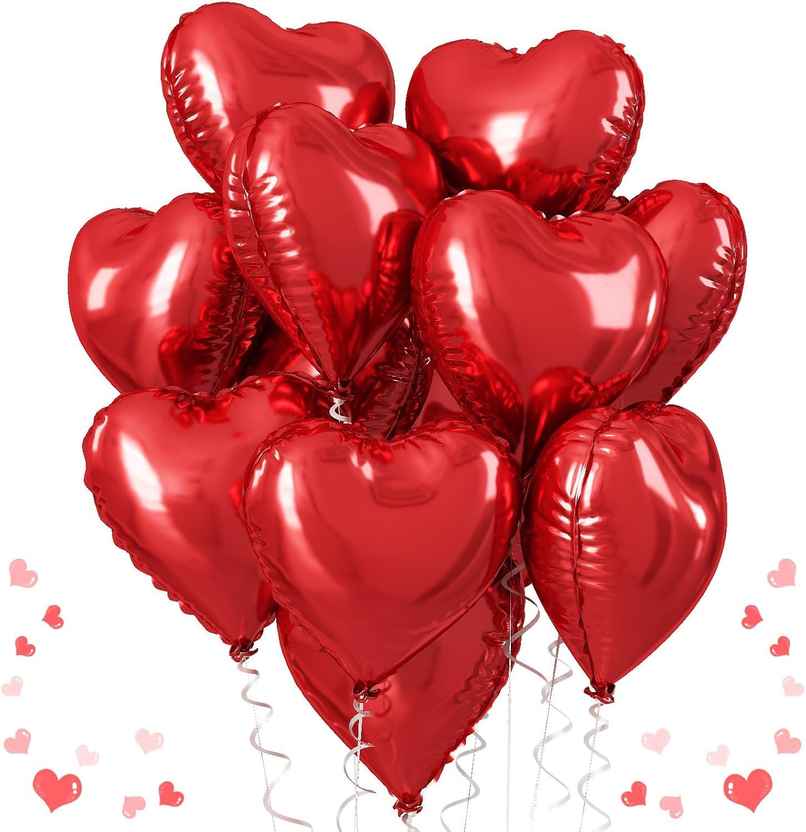 Heart Foil Balloons | Set Of 10 | Let's Vybe