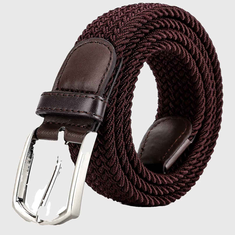 Zoro Unisex Solid Woven Fabric Belt | Brown - Free Size