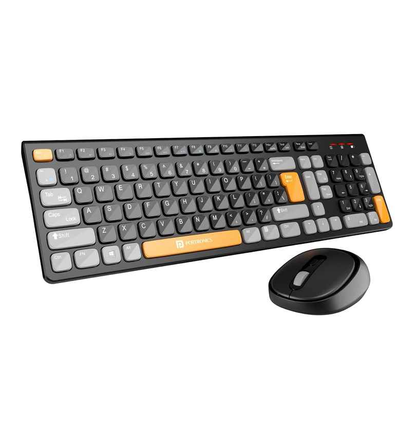 Portronics Wireless Keyboard & Mouse Combo(Black Orange) Portronics Wireless Keyboard & Mouse Combo(Black Orange)
