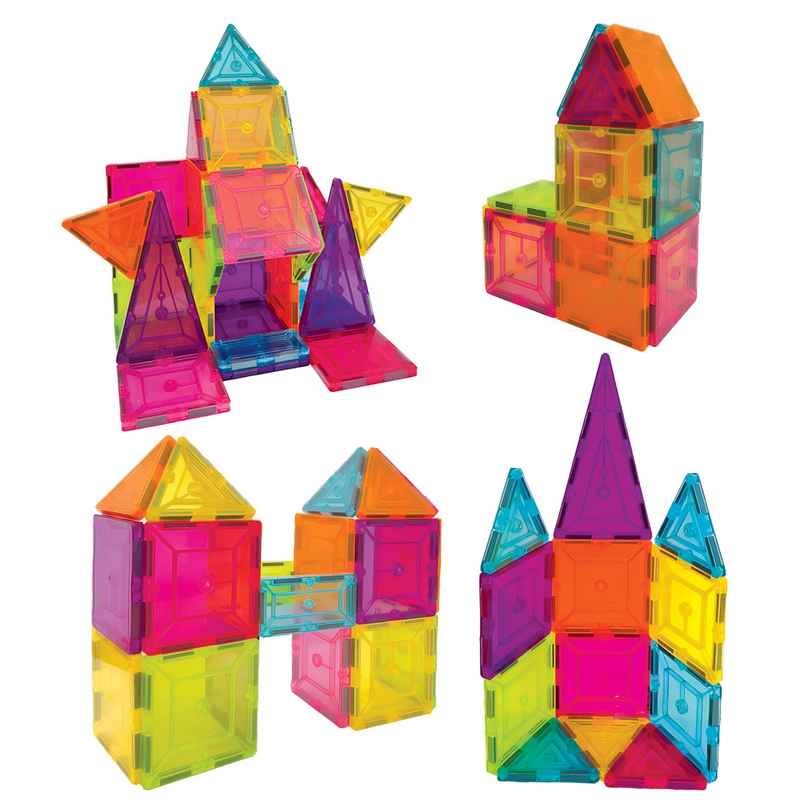 Toyshine 48-piece Magnetic Tiles Building Block Educational Toy Stem Kit | Ages 3+