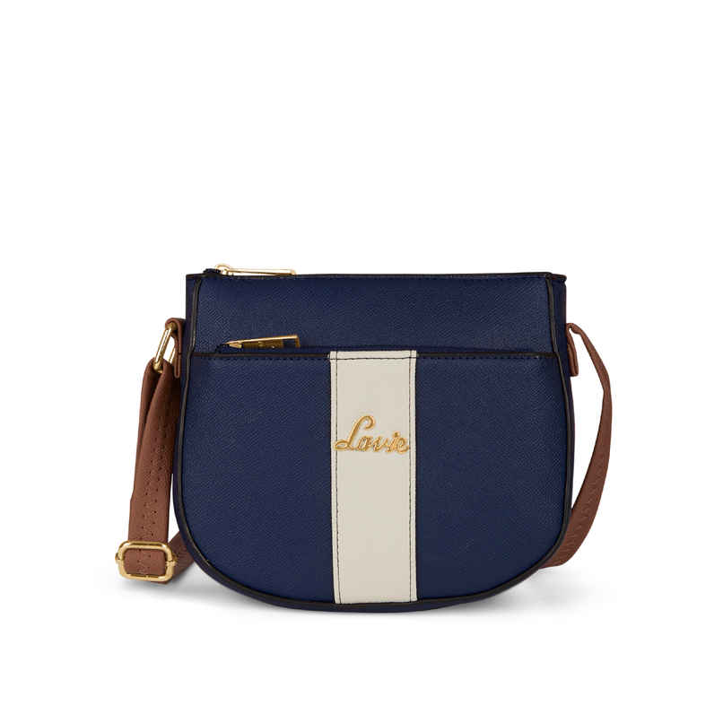Lavie Women's Colourblock Spade Crossbody Sling Bag | Ladies Purse Handbag | Navy Blue