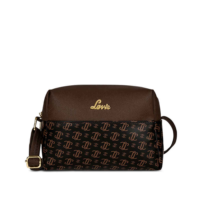 Lavie Women's Mono Ll Senna Box Crossbody Sling Bag | Ladies Purse Handbag | Brown