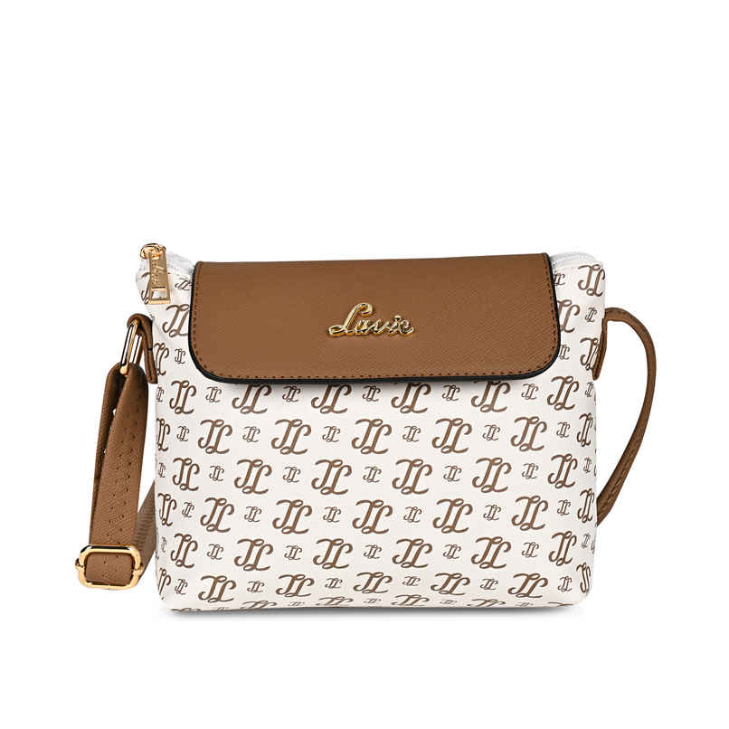 Women's Mono Ll Rio Flap Crossbody Sling Bag | Ladies Purse Handbag | Off White