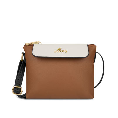 Lavie Women's Colourblock Rove Flap Crossbody Sling Bag | Ladies Purse Handbag | Tan Lavie Women's Colourblock Rove Flap Crossbody Sling Bag | Ladies Purse Handbag | Tan