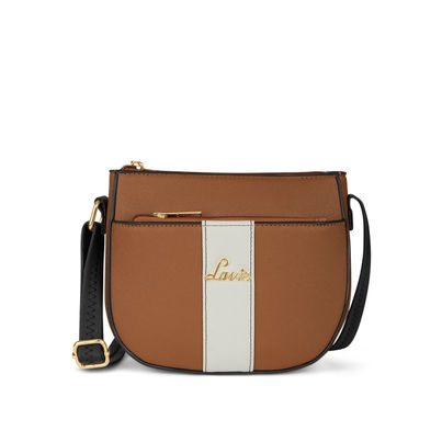 Lavie Women's Colourblock Spade Crossbody Sling Bag | Ladies Purse Handbag | Tan Lavie Women's Colourblock Spade Crossbody Sling Bag | Ladies Purse Handbag | Tan