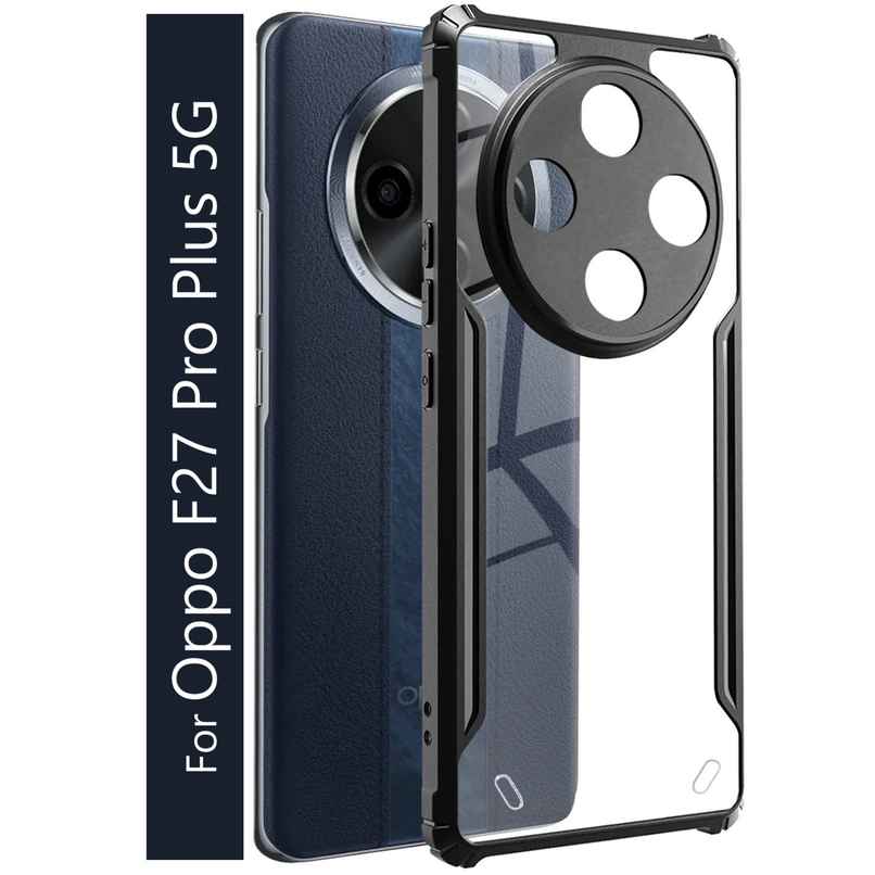 Kwine Case Oppo F27 Pro Plus 5G Back Cover - Black Bordered Transparent Case Kwine Case Oppo F27 Pro Plus 5G Back Cover - Black Bordered Transparent Case
