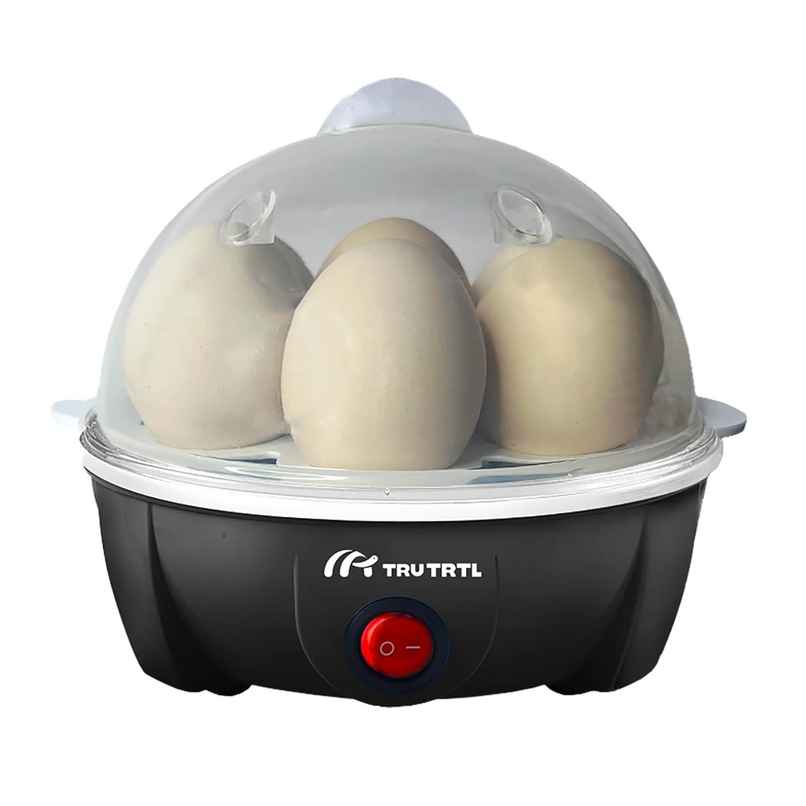 truTRTL Smart Instant Egg Boiler Machine 350 Watts | Plastic, 414 ml, Boil upto 7 Eggs (Hard, Medium, Soft)Automatic, Overheat Protection - Black