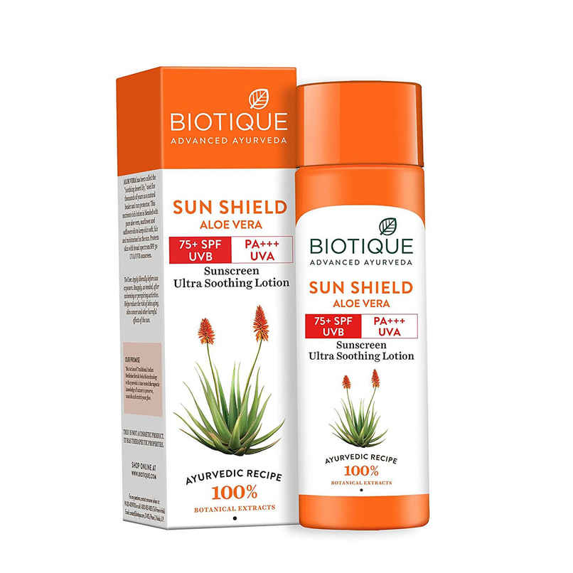 Biotique Sun Shield Aloe Vera 75+Spf Sunscreen Lotion Biotique Sun Shield Aloe Vera 75+Spf Sunscreen Lotion
