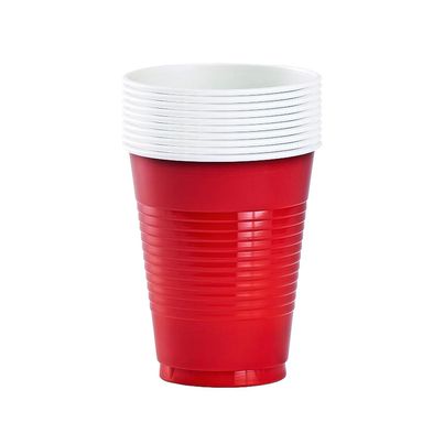 URGO 480 ml Premium Party Cups | Pack of 10 | Red Disposable Glass