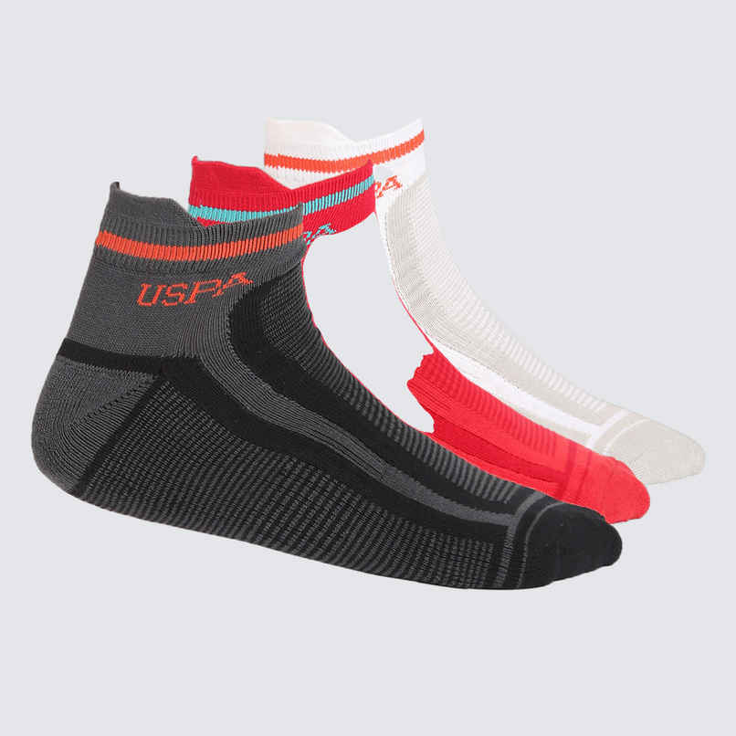U.S. Polo Assn. | Socks Pack of 3 | ES006 | Red, Black and White