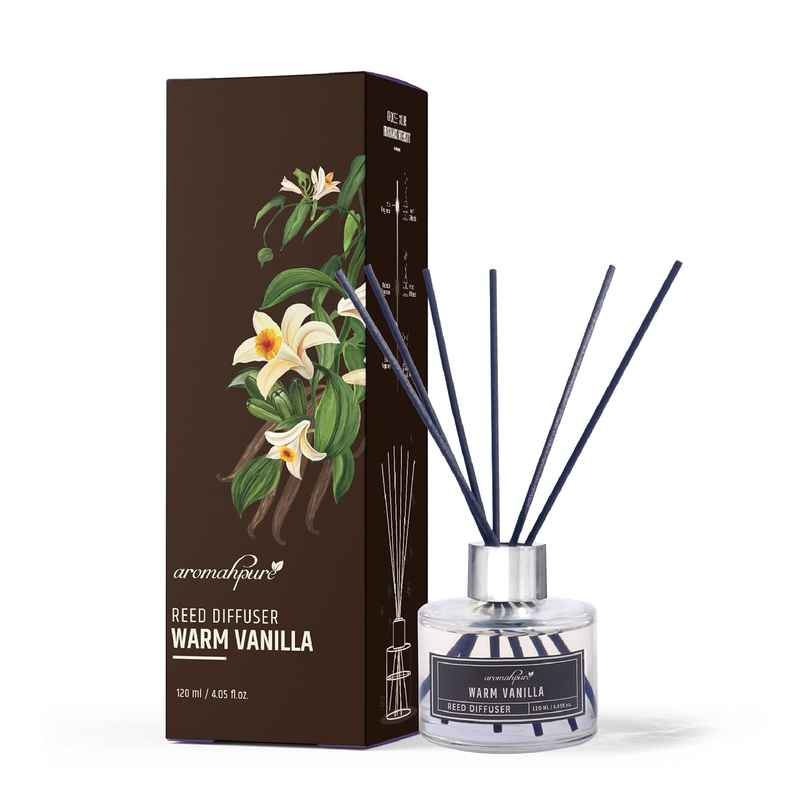 Aromahpure Premium Reed Diffuser -Vanilla, With 6 Fiber Reed Stick