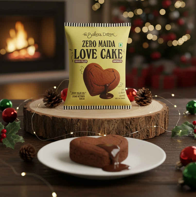 The Baker's Dozen Zero Maida Love Cake - Chocolate | Veg/Eggless Cake | Chocolate Cake | Heart cake