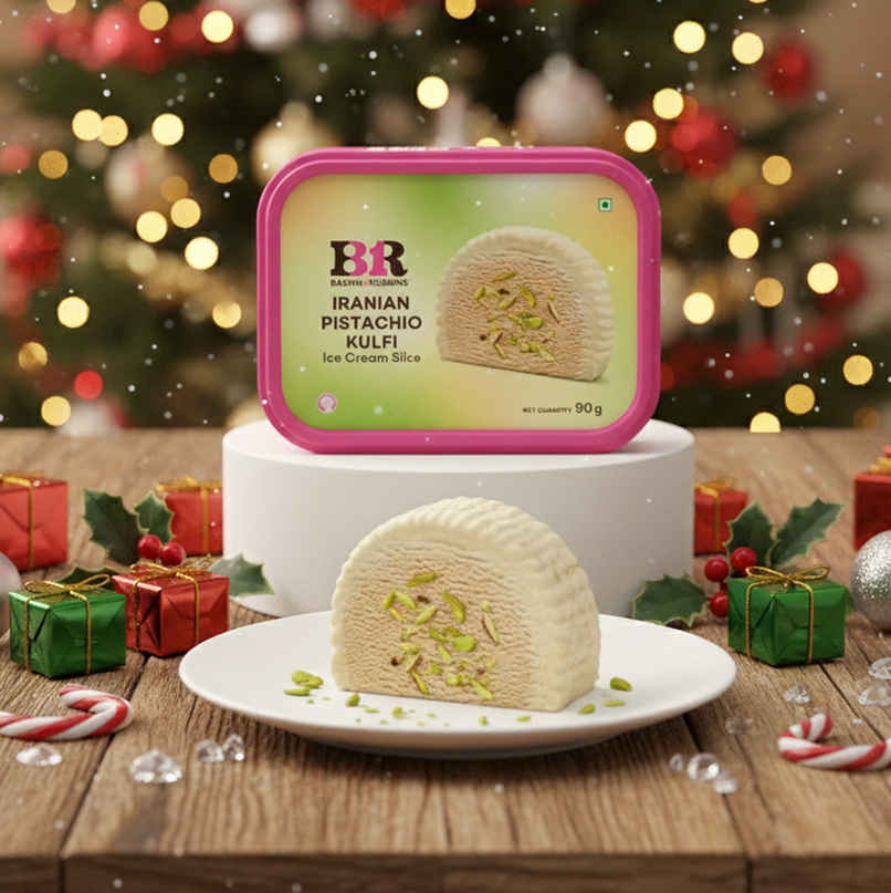 Baskin Robbins Iranian Pistachio Kulfi Ice Cream Cake Slice