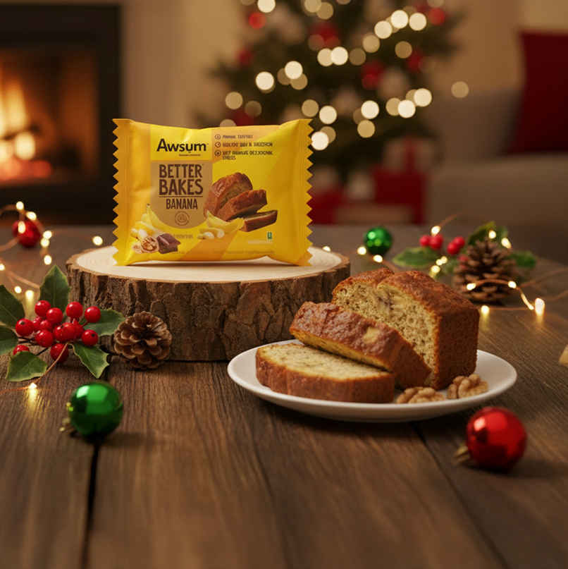 Awsum Better Bakes Banana Chocolate Eggless Cake | Bakery Delight