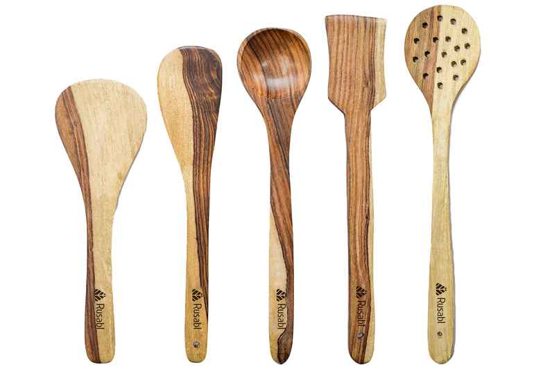 Rusabl Pure Sheesham and Wooden Spatulas for Cooking, Non-Stick, Heat Resistant