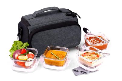 Oliveware Elite Glassware Sqaure Lunchbox - Grey