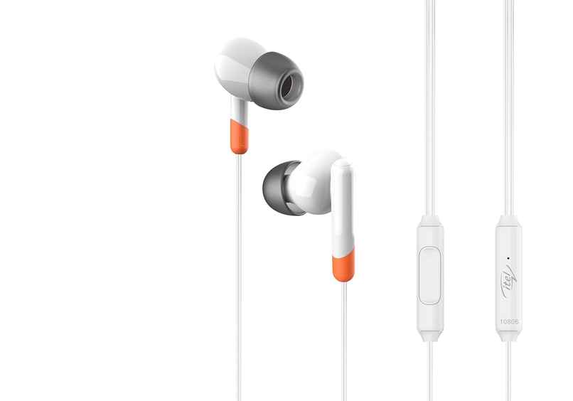 itel Iep12 Wired Earphones - 10Mm Drivers, Tilt Design, 10-Min Fast Charge, In-Line Mic (White)