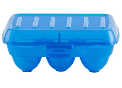 Kuber Industries Plastic 6 Slot Egg Container | Refrigerator & Kitchen Tray | Blue