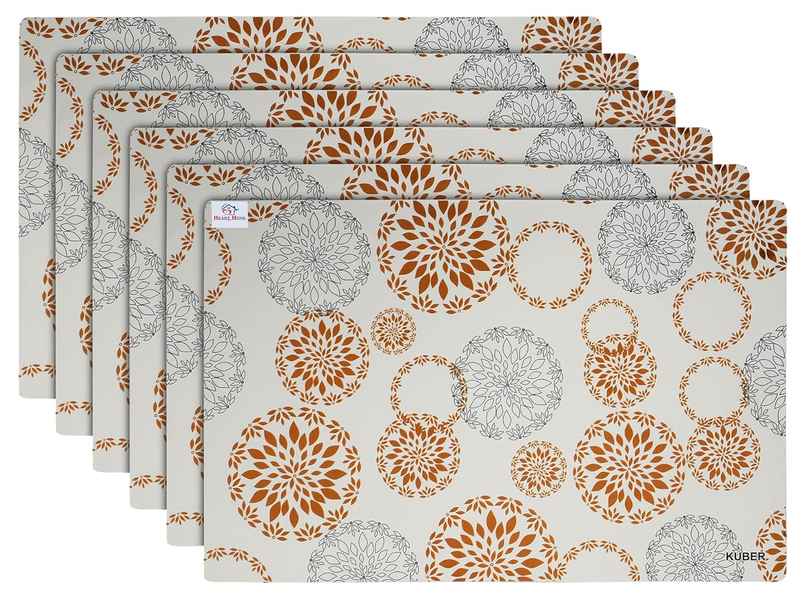 Kuber Industries 6 Pieces PVC Dining Table Placemat Set | White | HS 37 Kubmart020139