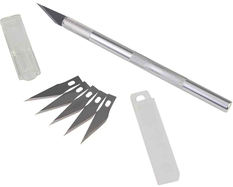 Chrome Detail Pen Knife With 5 Interchangeable Sharp Blades For Carving & Mat Cutting Chrome Detail Pen Knife With 5 Interchangeable Sharp Blades For Carving & Mat Cutting
