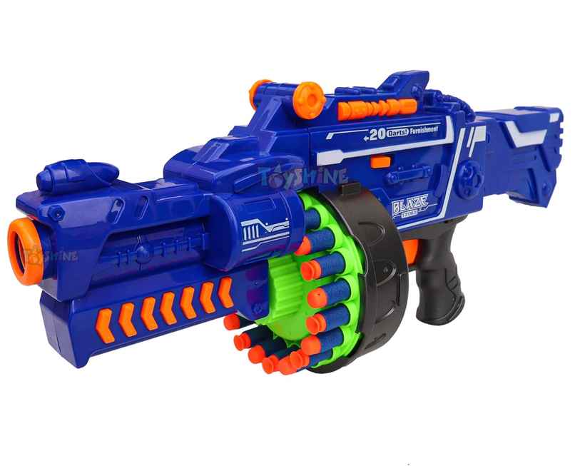 Toyshine Blaze Storm Soft Bullet Gun with 40 Darts Included, Blue