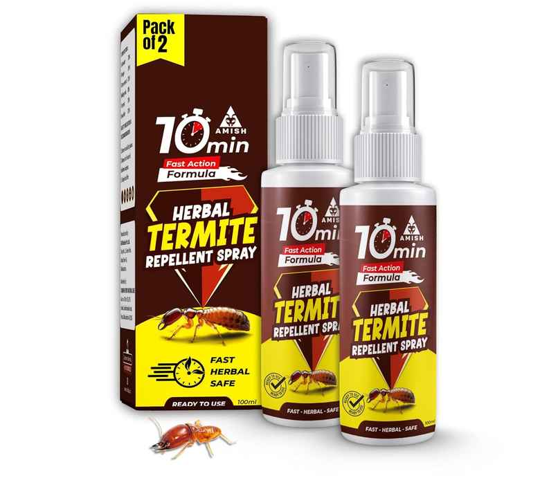 Amish Herbal Termite Spray 100Ml Pack Of 2 | 10 Minutes Result Guarantee |100% Organic No Chemical