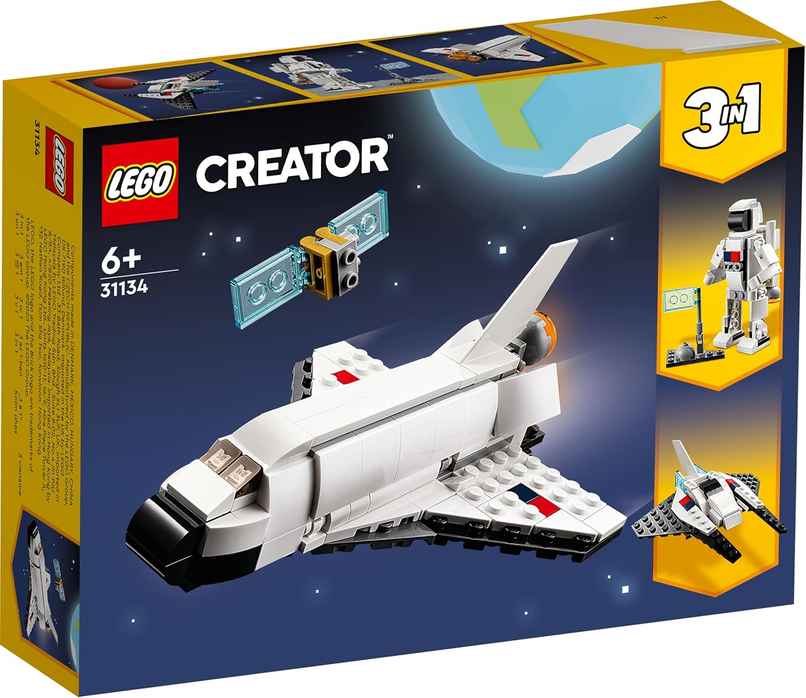 LEGO Creator Space Shuttle 31134 Building Toy Set with Astronaut and Spaceship Models for Kids