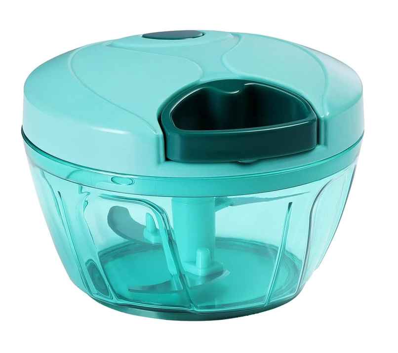 Saffron Mini Handy Rasi Chopper With 3 Blades for Chopping Vegetables and Fruits| Green | 450 ml