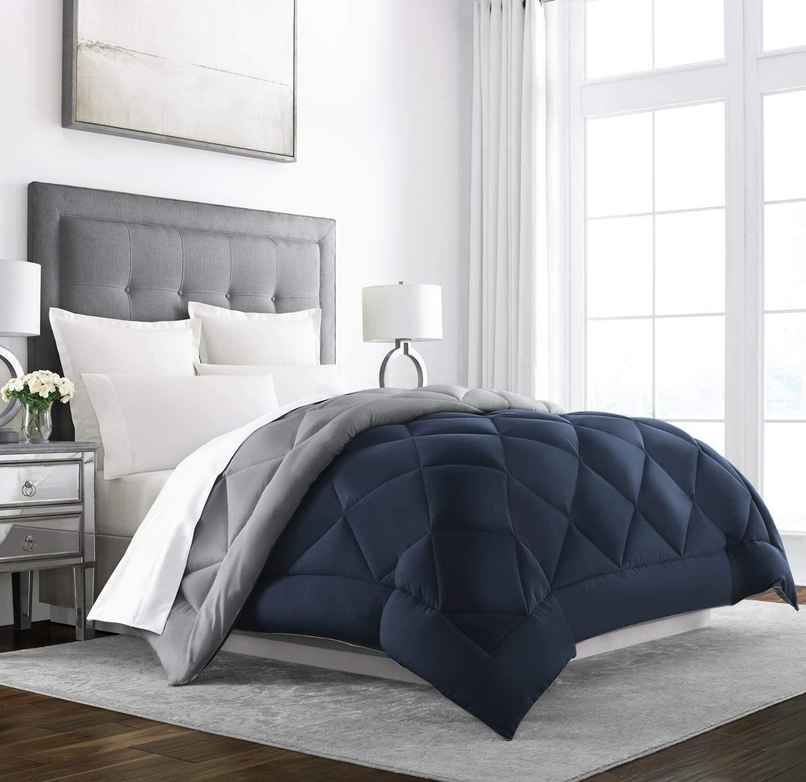 Lifelong Sleeprestoration Comforter Singlebed | 200 Gsm | Ac Blanket | Dohar-Navy Blue Grey Lifelong Sleeprestoration Comforter Singlebed | 200 Gsm | Ac Blanket | Dohar-Navy Blue Grey