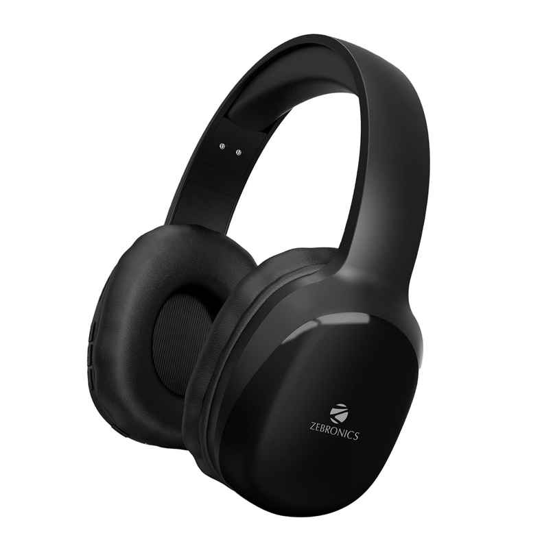 Zebronics Zeb Thunder Pro On-Ear Bluetooth Wireless Headphone With 60 Hrs Playback BT v5.0, 40MM Driver, USB-C Type Charging - Black Zebronics Zeb Thunder Pro On-Ear Bluetooth Wireless Headphone With 60 Hrs Playback BT v5.0, 40MM Driver, USB-C Type Charging - Black