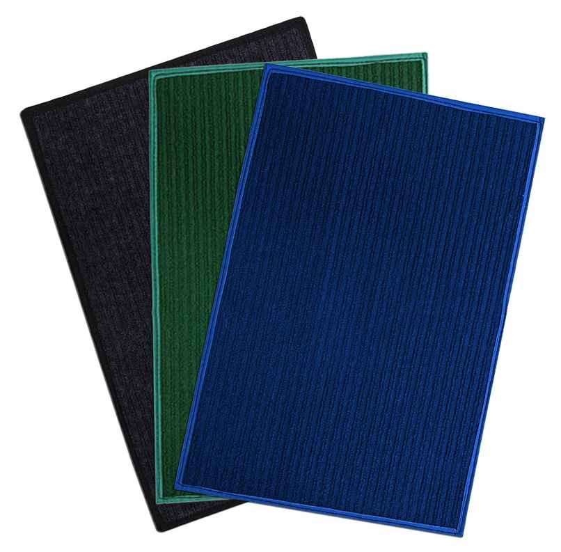 Kuber Industries Microfiber Anti Slip 3 Pieces Door Mat 14"x31"(Blue & Grey & Green) CTKTC33839