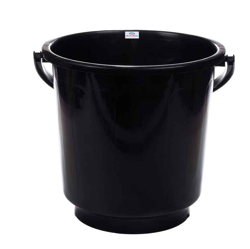 Kuber Industries Plastic Unbreakable Bucket with Handle|16 Liter|Black Kuber Industries Plastic Unbreakable Bucket with Handle|16 Liter|Black