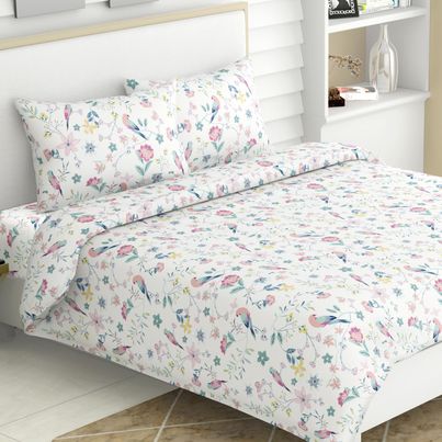 Haus & Kinder Exotic Wings King Bedsheet - 100% Cotton (270x270cm) Haus & Kinder Exotic Wings King Bedsheet - 100% Cotton (270x270cm)