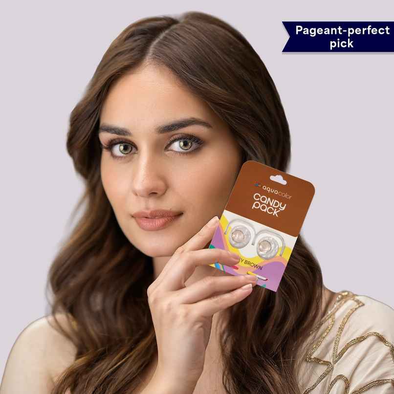 Aquacolor Daily Disposable Contact Lens- Dusky Brown (2 Lens Candy Pack) | Zero Power Aquacolor Daily Disposable Contact Lens- Dusky Brown (2 Lens Candy Pack) | Zero Power