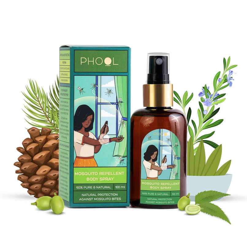 Phool Mosquito Repellent Body Spray 100% Natural With Citronella Eucalyptus & Neem Oil