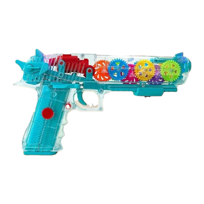 Toyshine Musical Transparent Gun Toy | 3D Lights for Ages 2-5