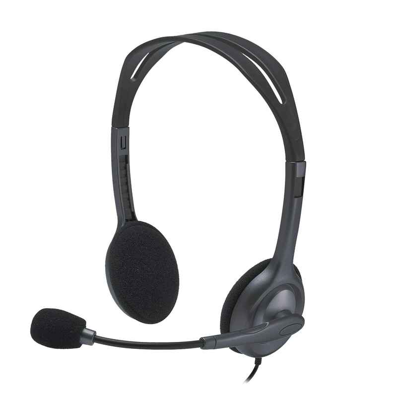 Logitech H111 Wired On Ear Headphones With Mic, 3.5 mm Audio Jack Connection - Black