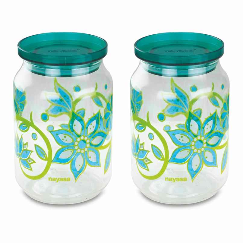 Nayasa Hermit BPA Free Food Grade Airtight Kitchen Storage Stackable Containers | Green - 1.5 L