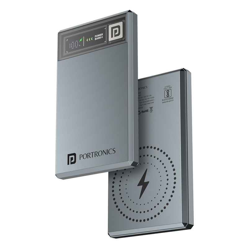 Portronics Magclick 5k 5000 mAh Slim Magnetic Wireless Powerbank with 20W Wired Output